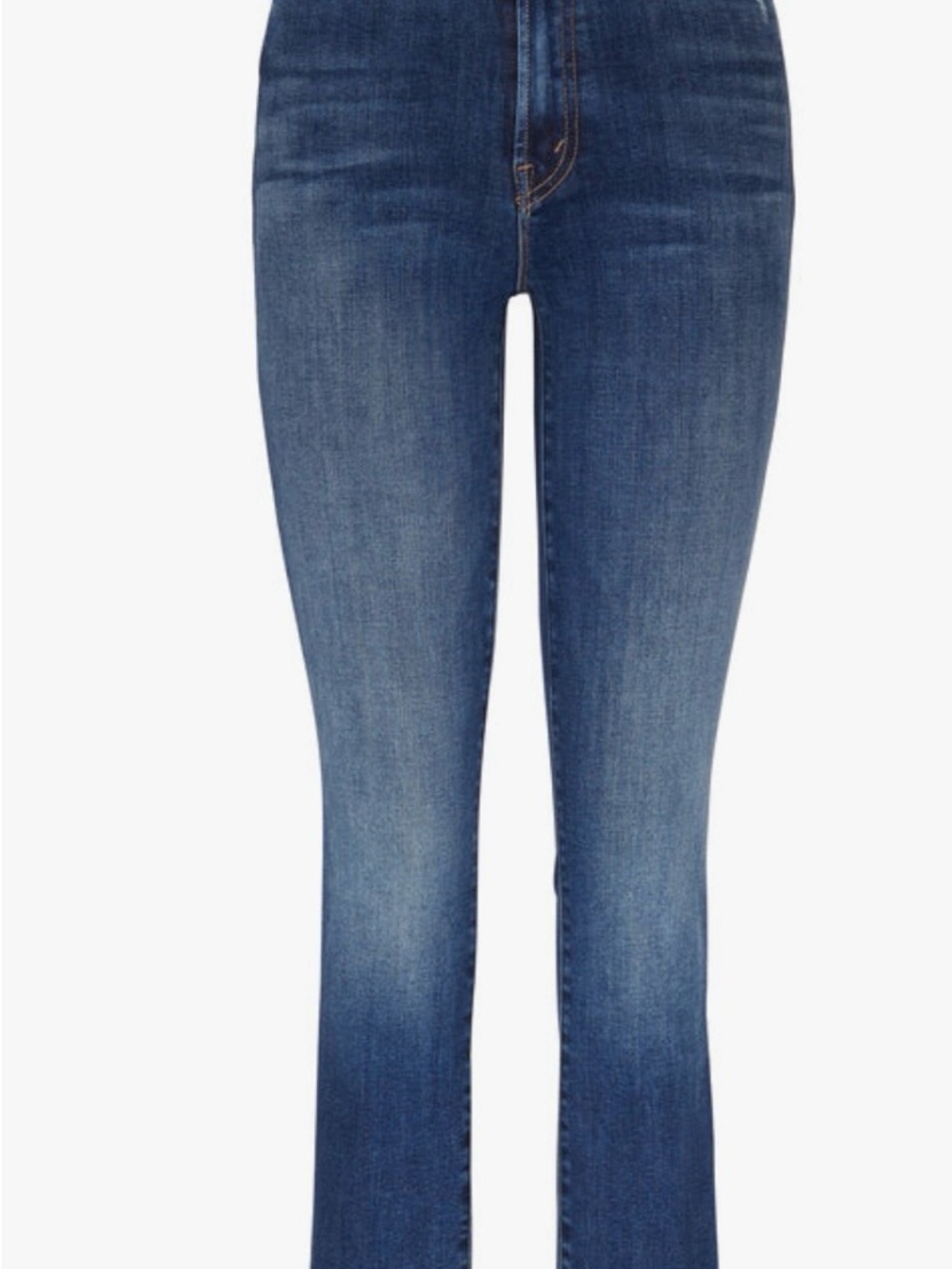 MOTHER Navy Mid-Rise Slim Ankle Jeans